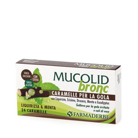 MUCOLID Bronc 24 Caramelle Gola Liquirizia & Menta