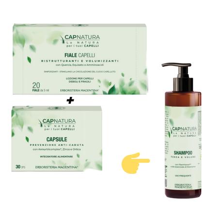 CapNatura prevenzione Anti-caduta Promozione Capsule+Fiale e Shampoo